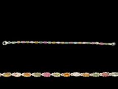 Tourmaline Tennis Bracelet, oval cut tourmalines in the beautiful, rich,