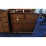 Georgian Chest, brass handle, two short drawers over three long.