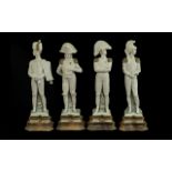 Capodemonte Florence Set Of Four Resin Napoleonic Figures, Signed And Dated 1983 B Merli,