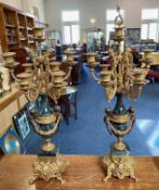 Pair of Six Branch Seven Light Garnitures, ideal for clocks,