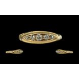 Antique Period 18ct Gold Attractive Five Stone Diamond Set Ring. Hallmark Birmingham 1915.