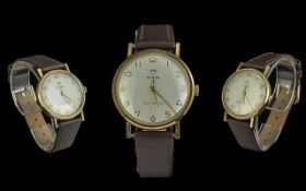 Rolex Tudor Gent's 9ct Gold Mechanical Wrist Watch circa 1950's. Signed to dial and movement.