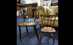 Antique Victorian Windsor Armchair, stick back, turned legs and decoration.