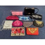 Collection of Fashion Handbags, comprising assorted evening bags in various colours and styles,