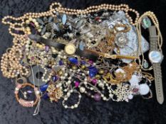 Large Collection of Quality Costume Jewellery, comprising a quantity of chains, beads, bracelets,