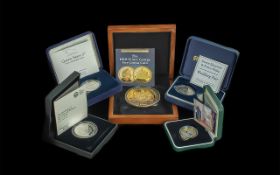 Collection of Coins - Includes Queen Mary 2 Official Commemorative Medal - Sterling 925 Silver,