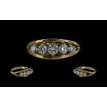 Ladies Good Quality 18ct Gold Five Stone Diamond Set Ring, full hallmark to shank,