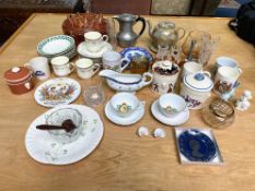 Box of Collectible Porcelain & Pottery, including teapot and stand, Royal memorabilia, plates,