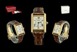 Cartier - Ladies Fine Quality Signed Gold and Silver Wrist Watch. Serial No 2415081066 PL.