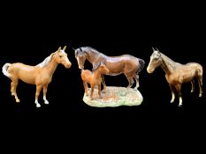 Beswick Palomino Horse Figure, facing right, swish tail and gloss finish, together with a Beswick