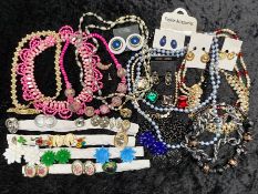 A Collection of Assorted Costume Jewellery comprising beads, vintage jewellery, necklaces,