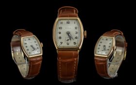 Ladies 1930's Art Deco Cyma 9ct Gold Cased Mechanical Wind Wrist Watch with luminous hands and