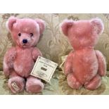 Vintage Dean's Luxury Collectibles 'Rag Book' Teddy Bear, in pink plush mohair, moveable limbs,