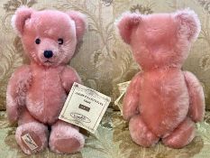 Vintage Dean's Luxury Collectibles 'Rag Book' Teddy Bear, in pink plush mohair, moveable limbs,