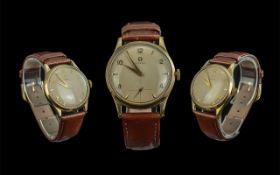 Omega Gent's 9ct Gold Cased Mechanical Wrist Watch, circa 1953, features subsidiary dial,