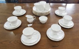 Duchess 'Ascot' Bone China Tea Set, comprising eleven cups, six saucers, six sides plates,