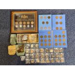 Collection of Coins, including three volumes of Great Britain Pennies,