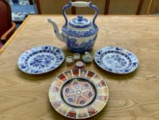 Extra Large Spode Blue & White Tea Pot, measures approx.