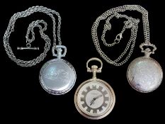 Collection of Three Modern Pocket Watches, two manual wind one quartz,