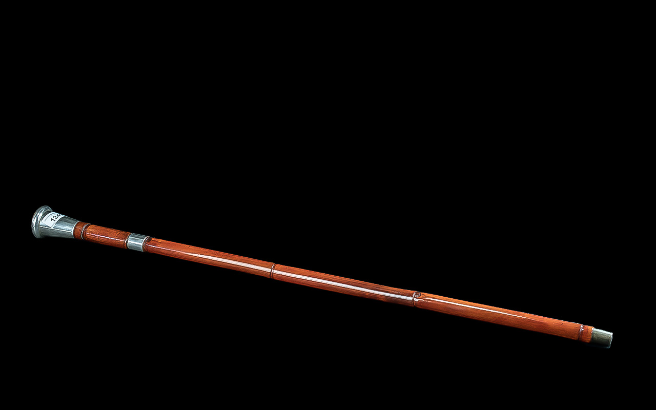 Modern Sword Stick Walking Stick. A Finely Made Sword Stick with Hallmarked Hilt, Dated 1977 for Q.