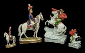 A Fine Pair of 19th Century Hand Painted Porcelain Figure of a Trumpeter,