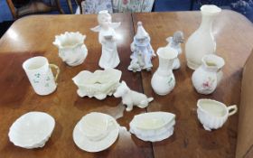 Mixed Lot of Belleek including vases, troughs, ornaments, etc.