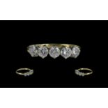 14ct Gold Attractive Five Stone Diamond Set Ring, fully hallmarked to shank - 585; the five round,