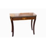 An Edwardian Mahogany Occasional Folding Table with inlaid marquetry decoration to the front.