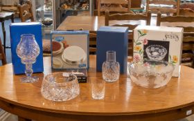 Collection of Glassware, comprising a crystal bowl (engraving to front), a boxed Lead Crystal