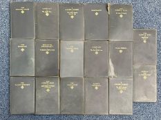 Collection of Antique Classic Books by John Galsworthy, 17 in total, in blue hard covers.