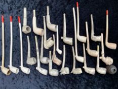 Collection of Clay and Non Clay Pipes various styles, some with figural bowls and topical,