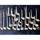 Collection of Clay and Non Clay Pipes various styles, some with figural bowls and topical,