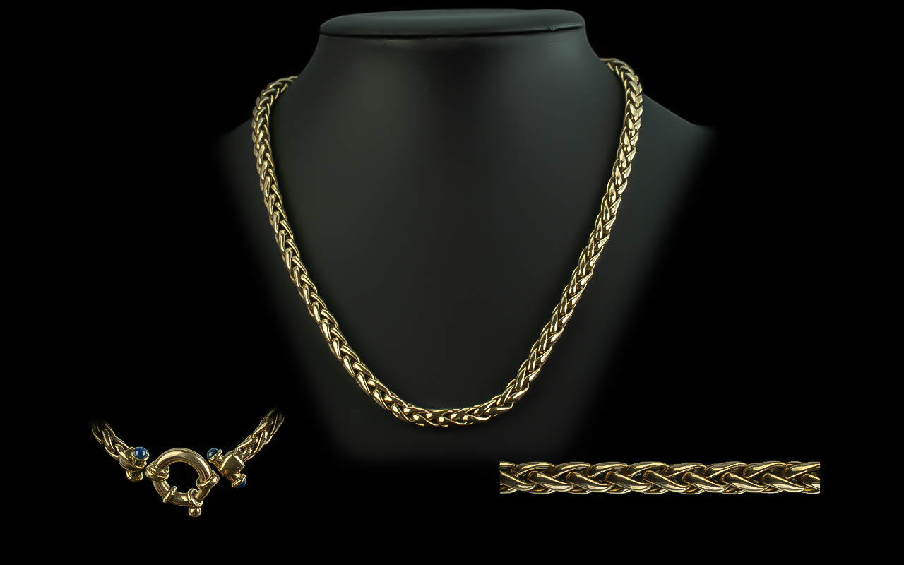 Ladies or Gents Superior Quality 9ct Gold Triple Link Necklace with Solid Clasp,