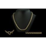 Ladies or Gents Superior Quality 9ct Gold Triple Link Necklace with Solid Clasp,