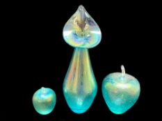 Three Pieces of Ditchfield Glass, comprising an 8" Lily top vase,