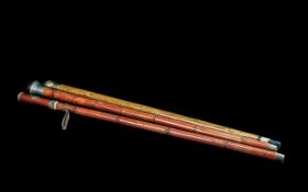 Collection of 3 Vintage Walking Sticks Comprising Korean Stick which Converts to a Snooker Cue,