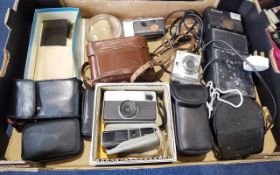 Photography Interest - Box of Cameras & Accessories, including Pentax, Kodak Instamatic, Nikon,