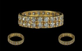 Ladies 22ct Gold Diamond Set Full Eternity Ring. Marked 916 - 22ct to Interior of Shank.