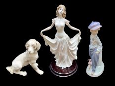 Three Pieces of Porcelain, comprising a Lladro figure No.