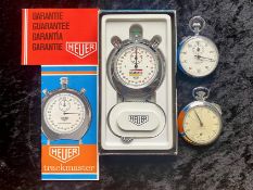 Three Stop Watches, to include a Heuer SIMOZ, a Garrard and a Yachtsman.