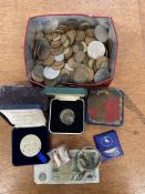 Mixed Lot of Coins, mostly low value, to include copper, odd silver, etc.