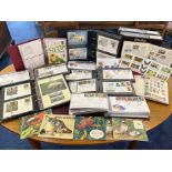 Large Box of First Day Covers, in albums, collection of stamps in albums,