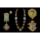 Masonic Interest. Large Impressive Necklace with Lots of Buffalo Medallions.