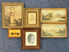 Collection of Original Paintings & Framed Prints, castle scenes, etc.