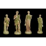 Royal Dux Bohemia Pair of Large and Impressive Hand Painted Classical Figures depicting a female