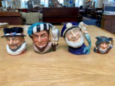 Collection of Royal Doulton Character Jugs, comprising The Falconer D6533, Beefeater D6206, Old Salt