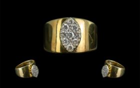 14ct Gold Attractive Diamond Set Dress Ring, marked 14ct to interior of shank, set with nine