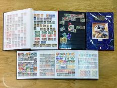 Stamp Interest - Four Stamp Albums containing mainly World Stamps, Royal, European, etc.