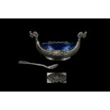 Solid Silver Viking Boat and Spoon.