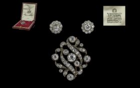 Garrard & Co Queens Jeweller Antique Period - Superb Quality 18ct White Gold Diamond Set Brooch and
